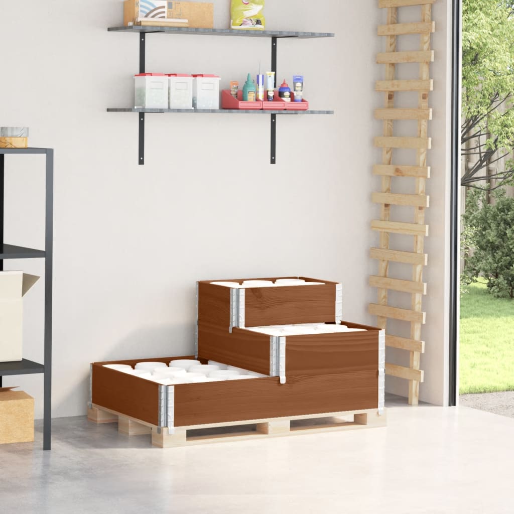 3-степенна повдигната леха, кафява, 120x80 см, бор масив - VL4010316