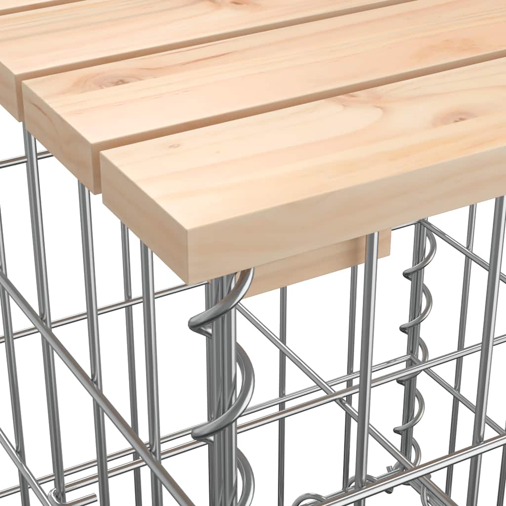 Градинска маса, дизайн от габион, 100x102x72 см, масивна дървесина, бор - VL834371 - Thumbnail 6