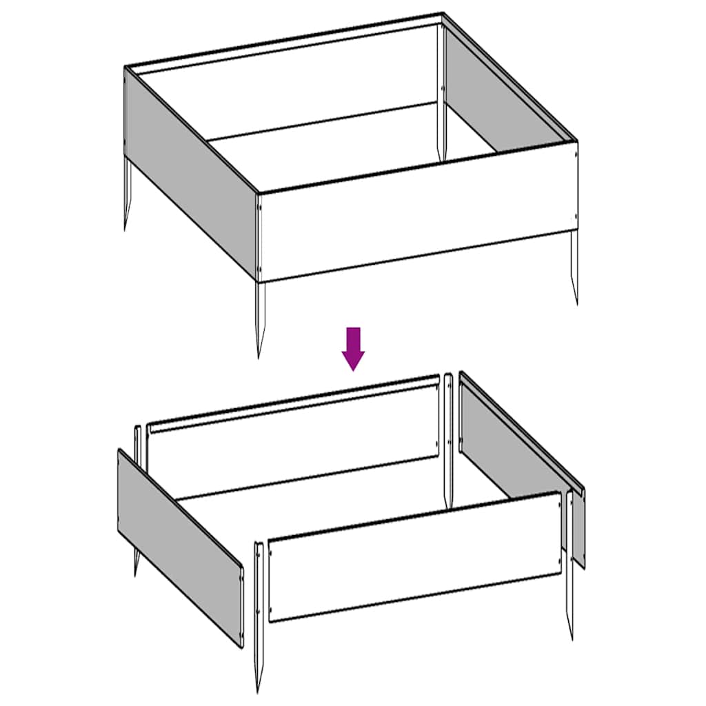 Градинска повдигната леха 100x100x41 см кортенова стомана - VL824516 - Thumbnail 6