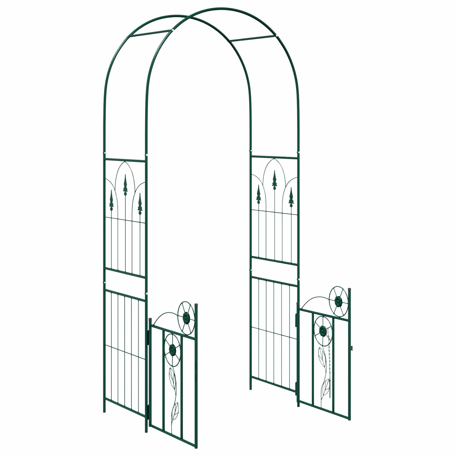 Градинска арка с заключване Зелен 102 x 50 x 218 см - Thumbnail 5