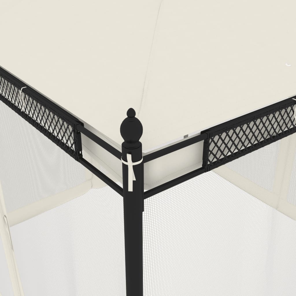 Беседка с мрежести стени, кремава, 2,93x2,93 м, стомана - VL368434 - Thumbnail 7