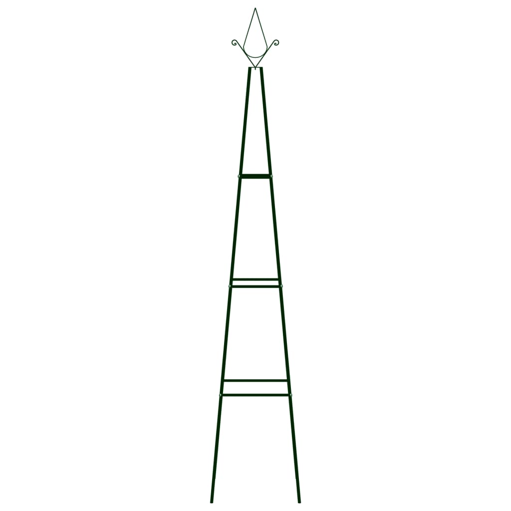 Градински стойки за цветя 2 бр тъмнозелени 35x35x195 см желязо - Thumbnail 2