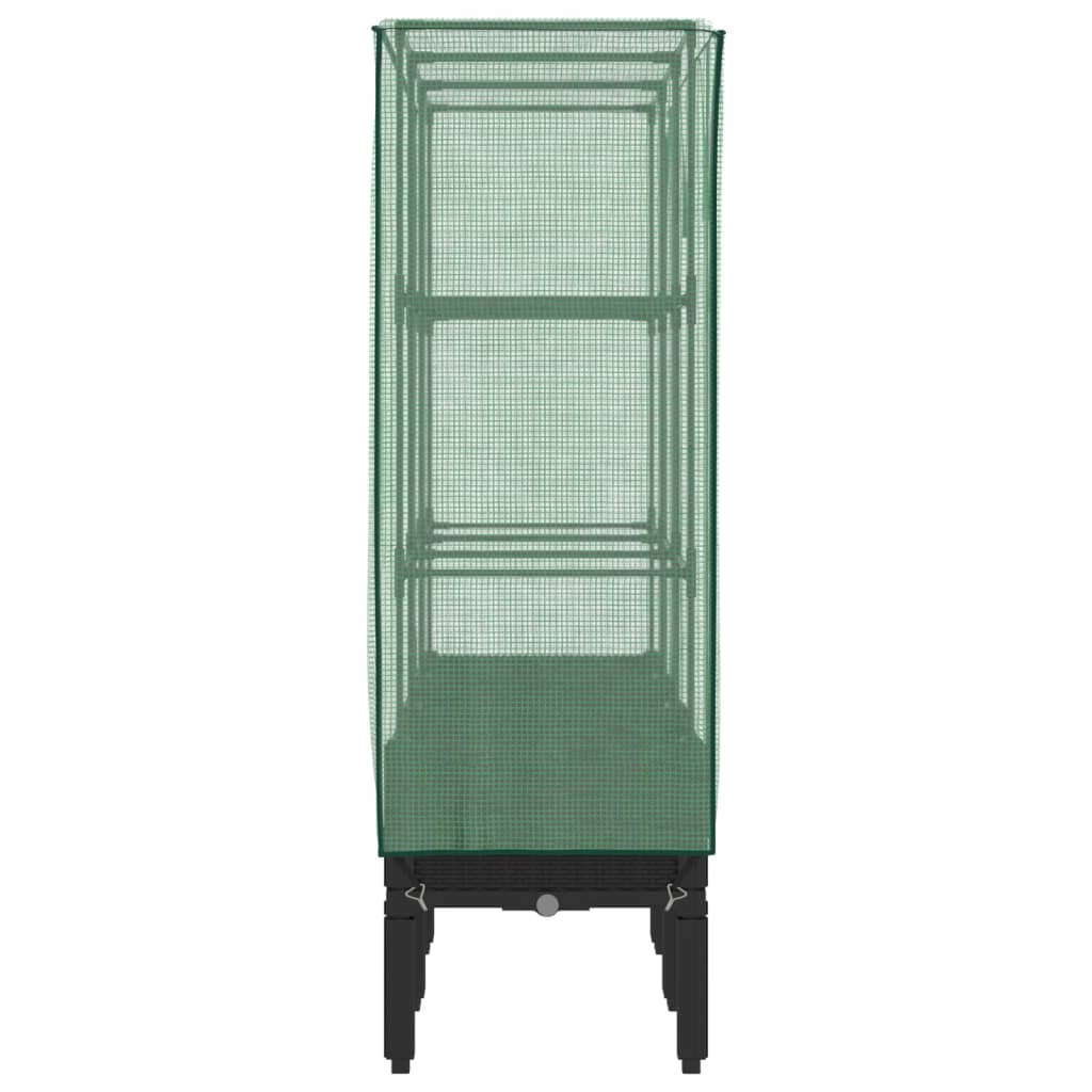 Повдигнато легло с оранжерия калъф, ратанов вид, 120x40x140 см - VL4015820 - Thumbnail 5