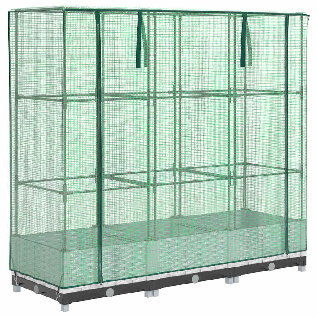 Повдигнато легло с оранжерия калъф, ратанов вид, 120x40x123 см - VL4015839 - Image 2