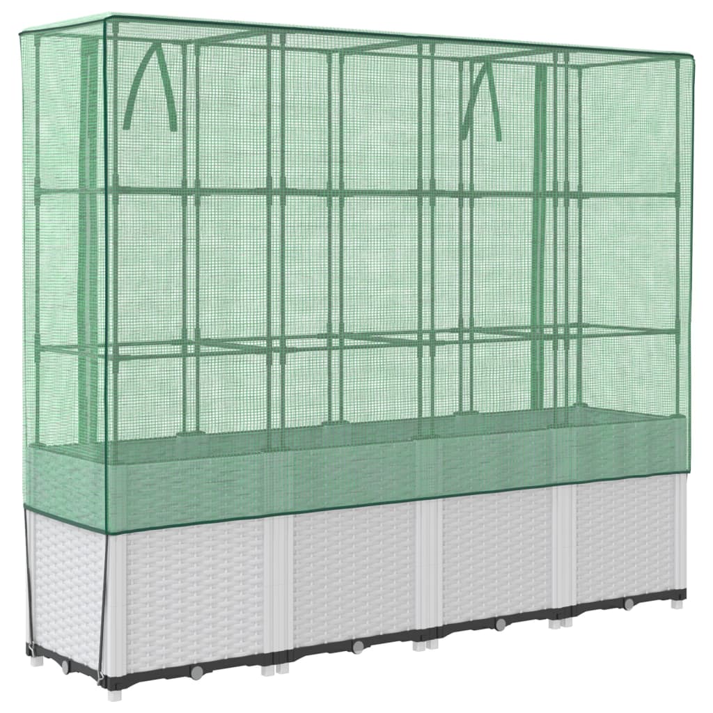 Повдигнато легло с оранжерия калъф, ратанов вид, 160x40x153 см - VL4015845 - Image 6