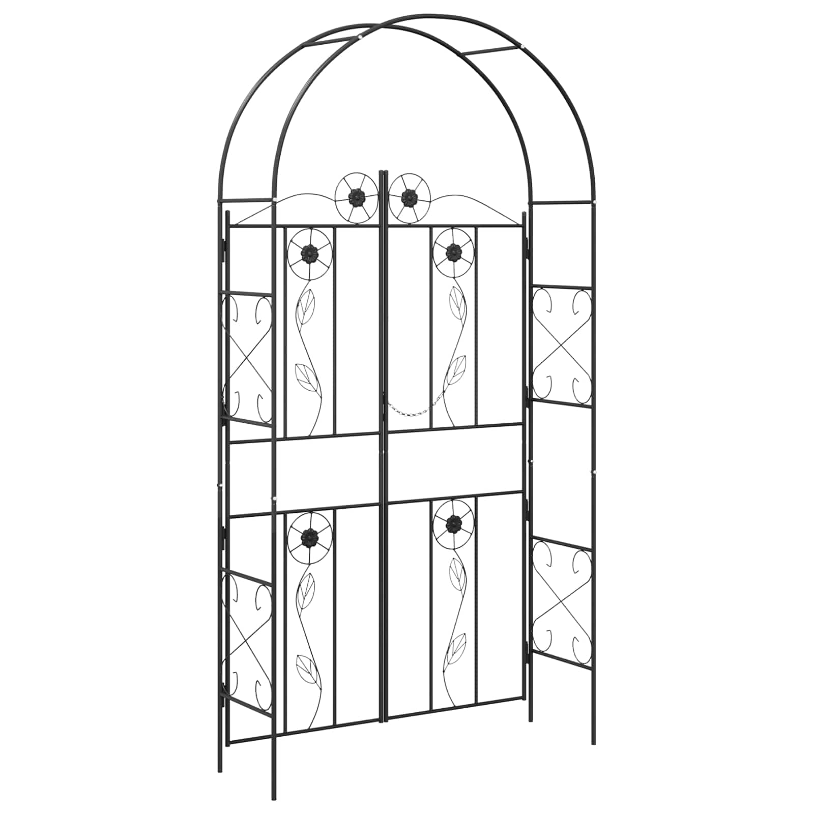 Градинска арка Едноцветен Черно 115 x 37 x 226 см - VL42021348 - Thumbnail 8