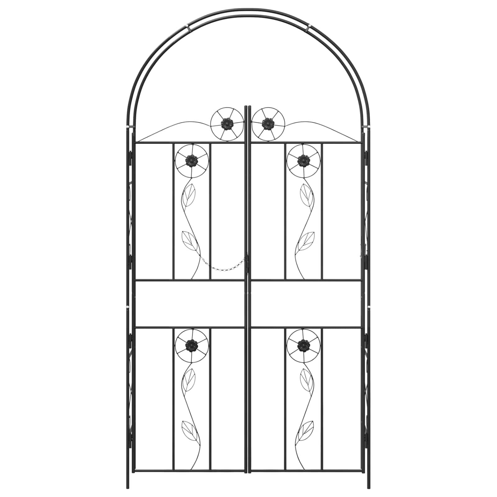 Градинска арка Едноцветен Черно 115 x 37 x 226 см - VL42021348 - Thumbnail 6