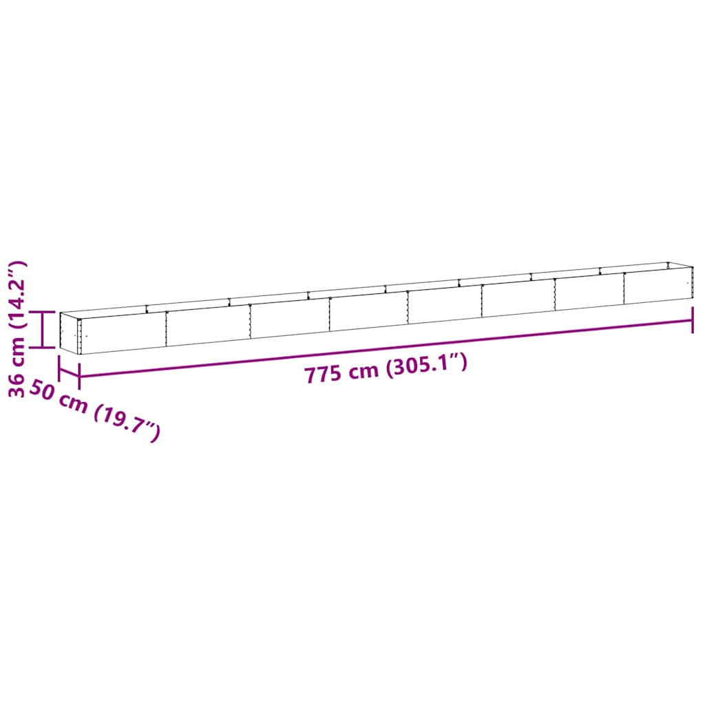 Градинска повдигната леха 775 x 50 x 36 см - VL42017349 - Thumbnail 13