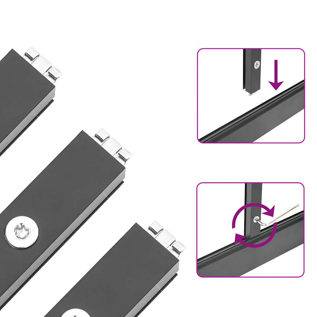 Оранжерия с основа рамка сребрист 169x169x195 см алуминий-VL4005827 - Thumbnail 11