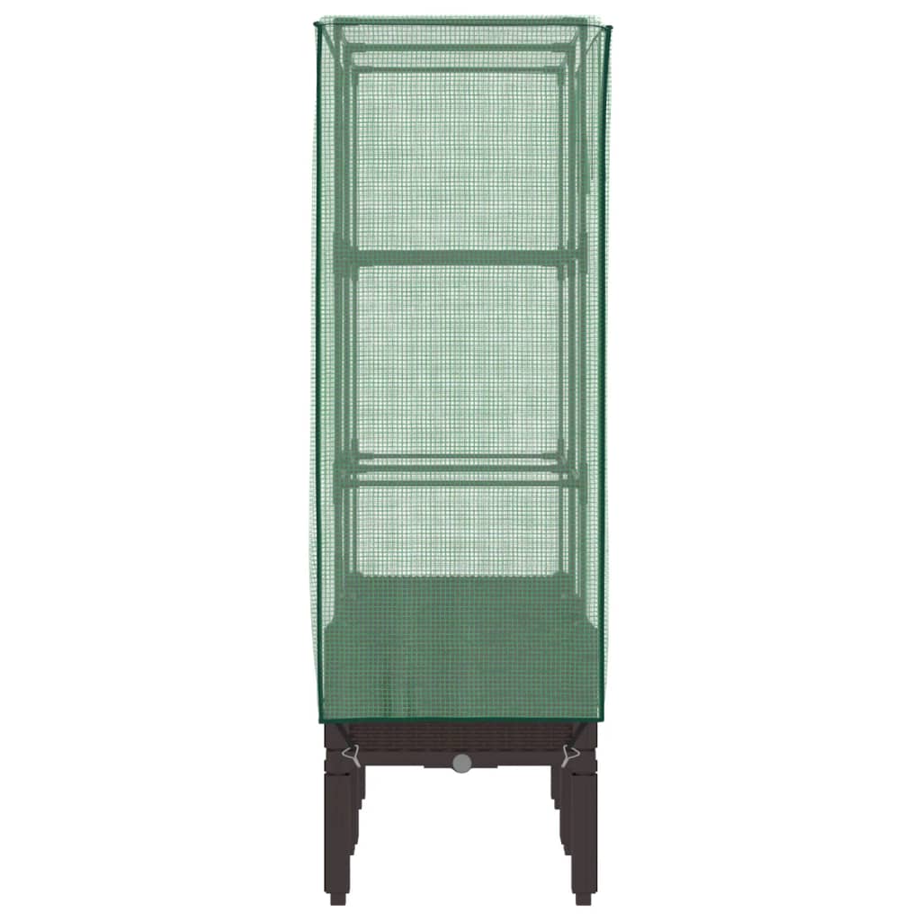 Повдигнато легло с оранжерия калъф, ратанов вид, 80x40x140 см - VL4015805 - Thumbnail 5