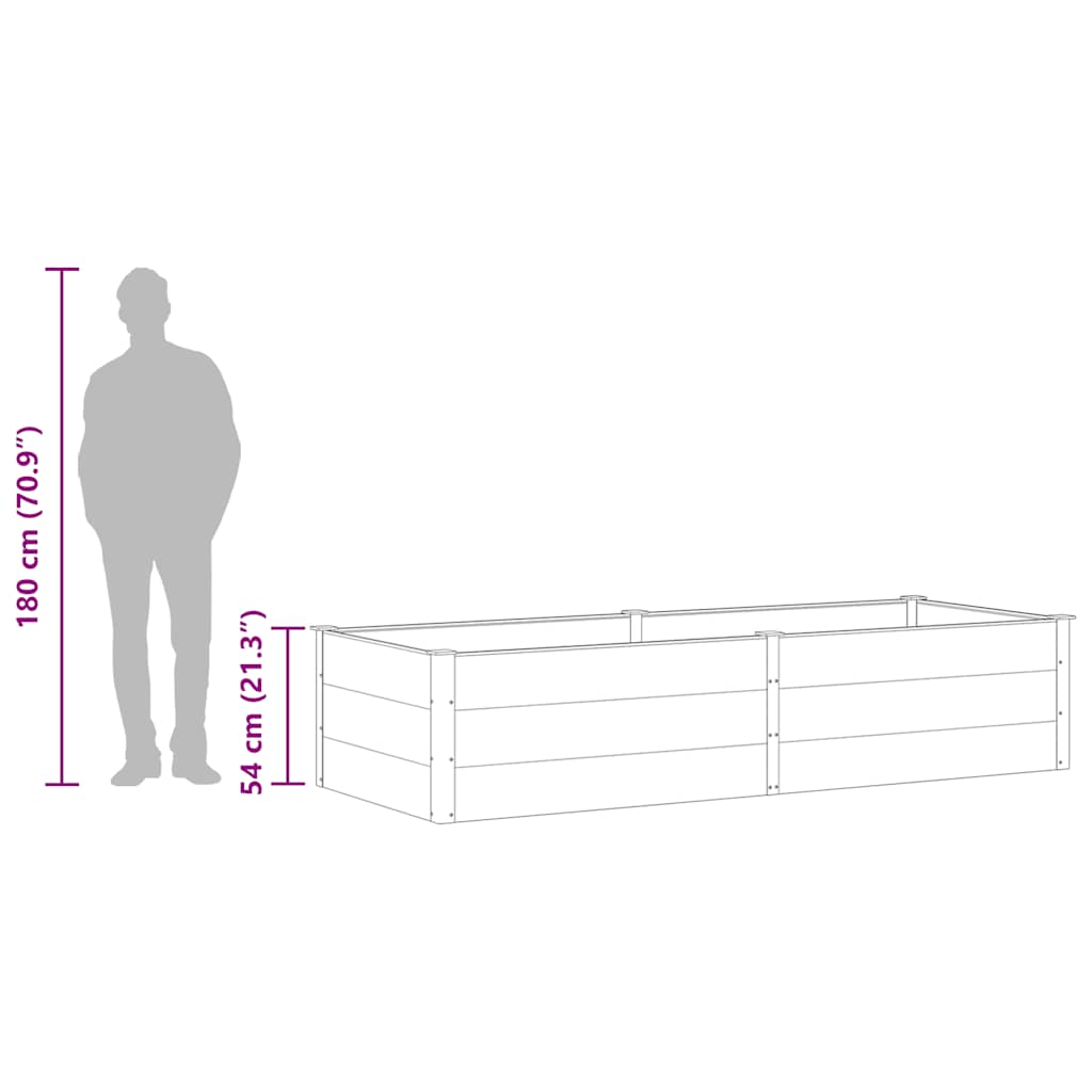 Градинска повдигната леха, 250x100x54 см, WPC, сива - VL49059 - Thumbnail 8