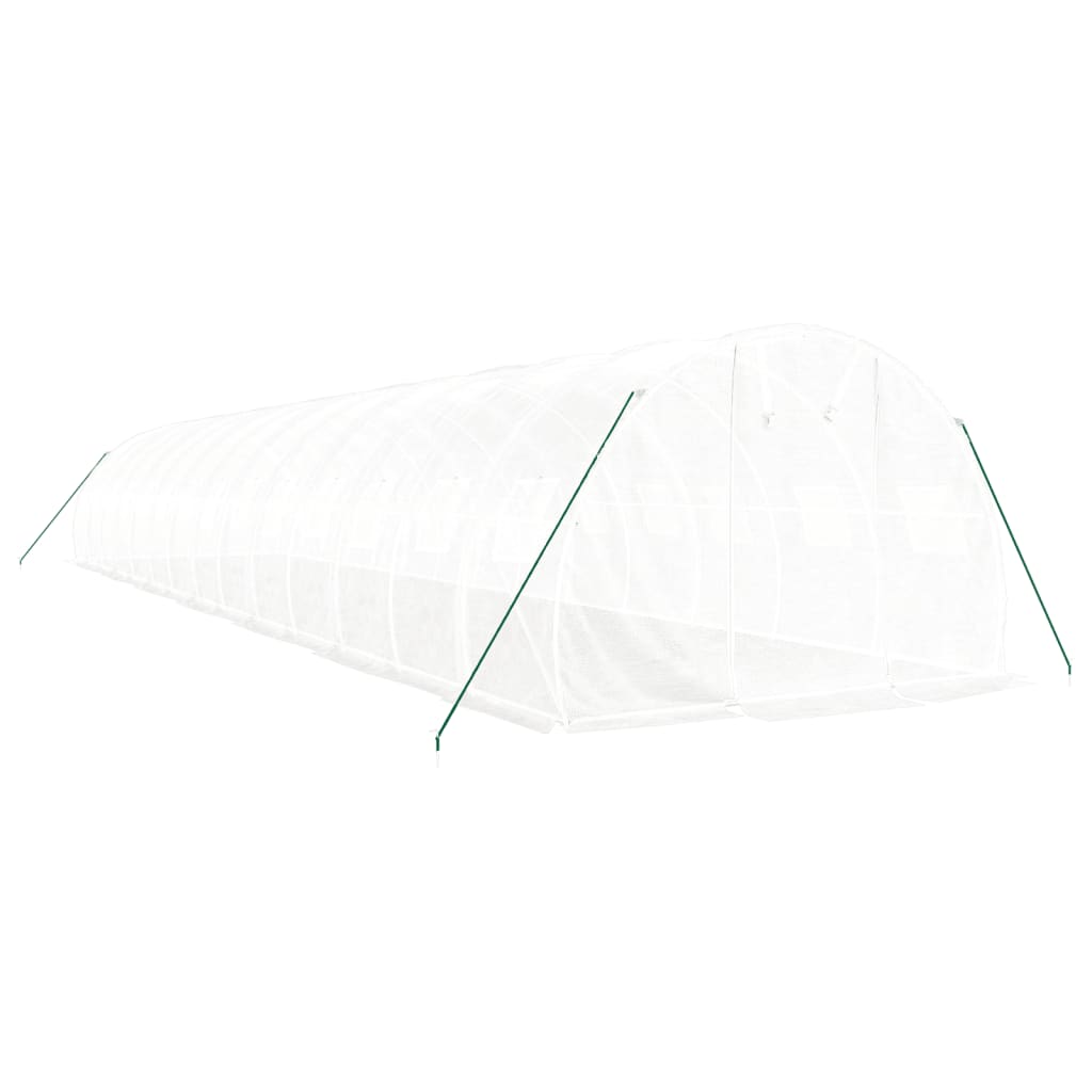 Оранжерия със стоманена рамка бяла 42 м² 14x3x2 м - Thumbnail 3