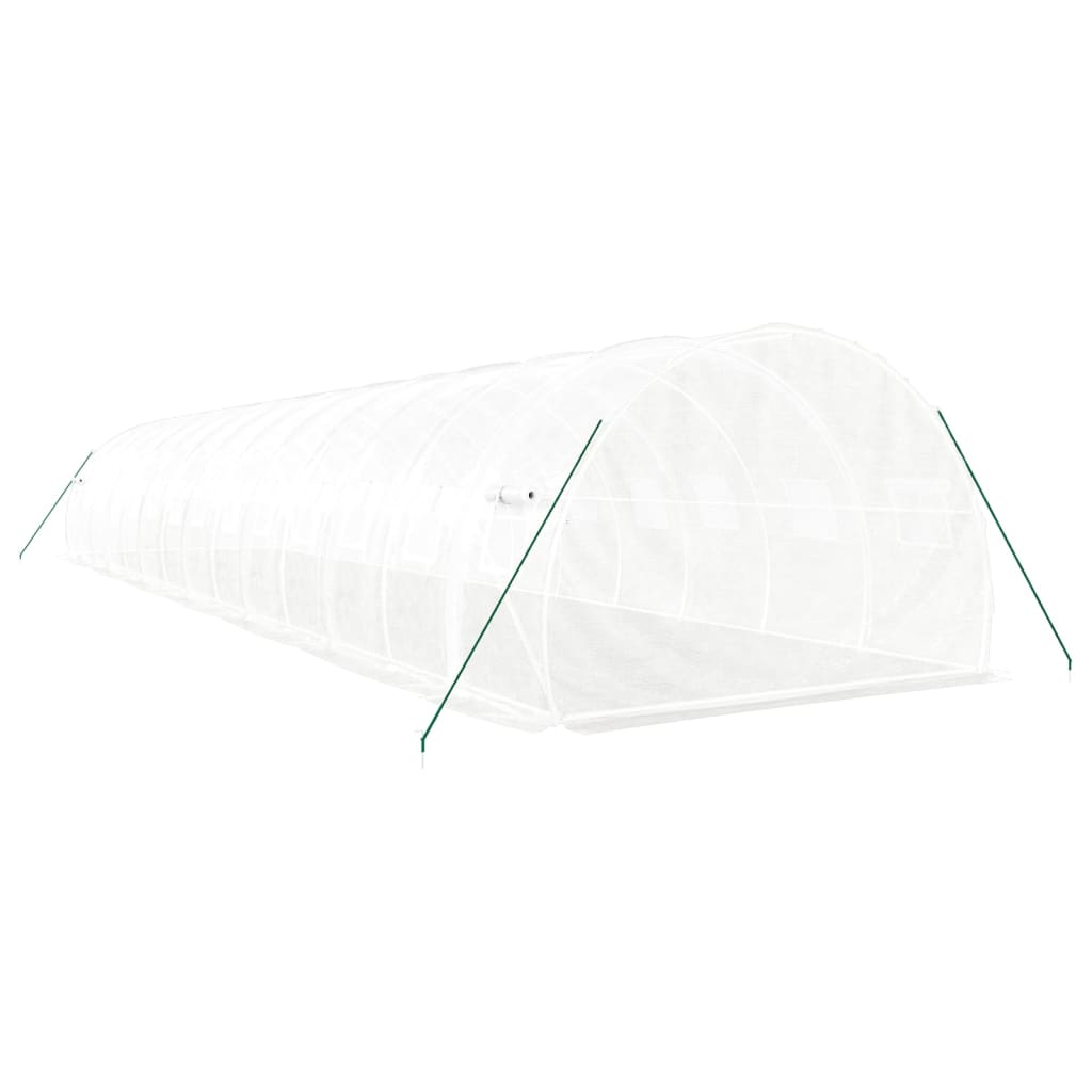 Оранжерия със стоманена рамка бяла 42 м² 14x3x2 м - Thumbnail 6