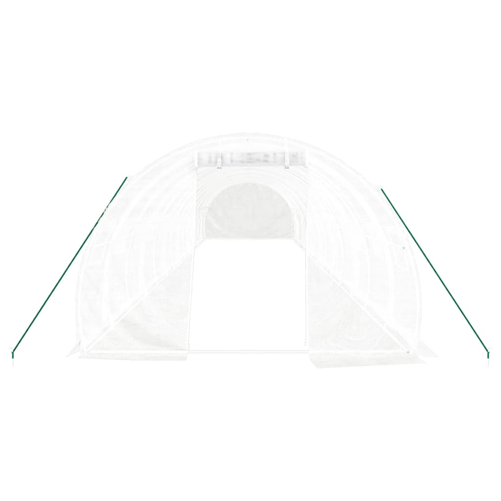 Оранжерия със стоманена рамка бяла 42 м² 14x3x2 м - Thumbnail 4