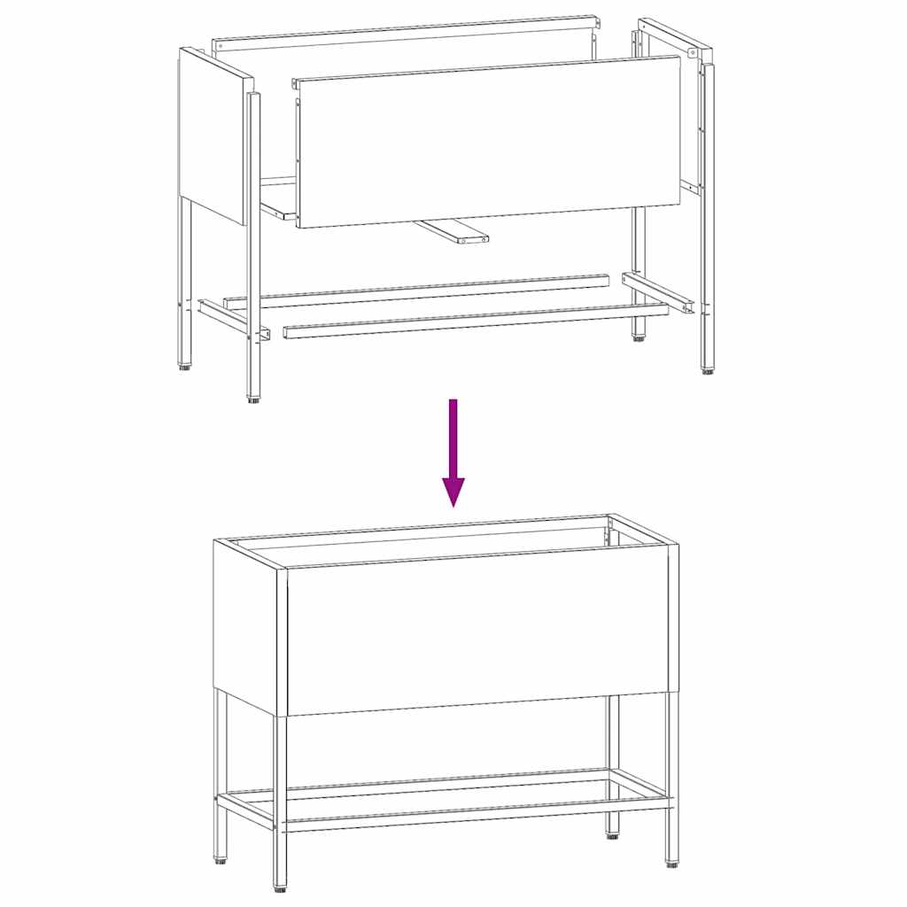 Повдигната градинска саксия Антрацит 60 x 26 x 45 см Стомана - VL865885 - Image 10