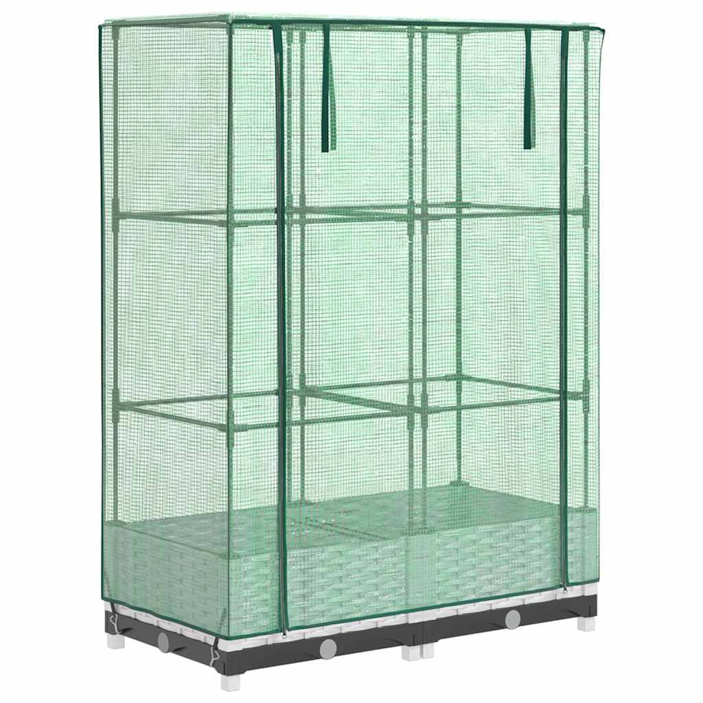 Повдигнато легло с оранжерия калъф, ратанов вид, 80x40x123 см - VL4015838 - Thumbnail 2