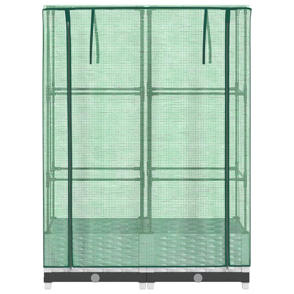 Повдигнато легло с оранжерия калъф, ратанов вид, 80x40x123 см - VL4015838 - Thumbnail 4