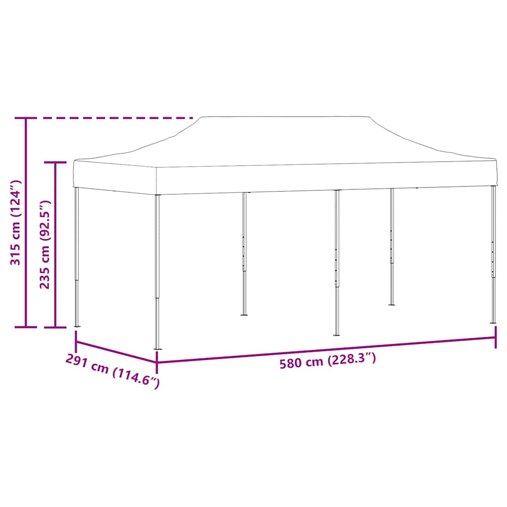 Сгъваема шатра, 3х6 м, синя - VL42506 - Thumbnail 13