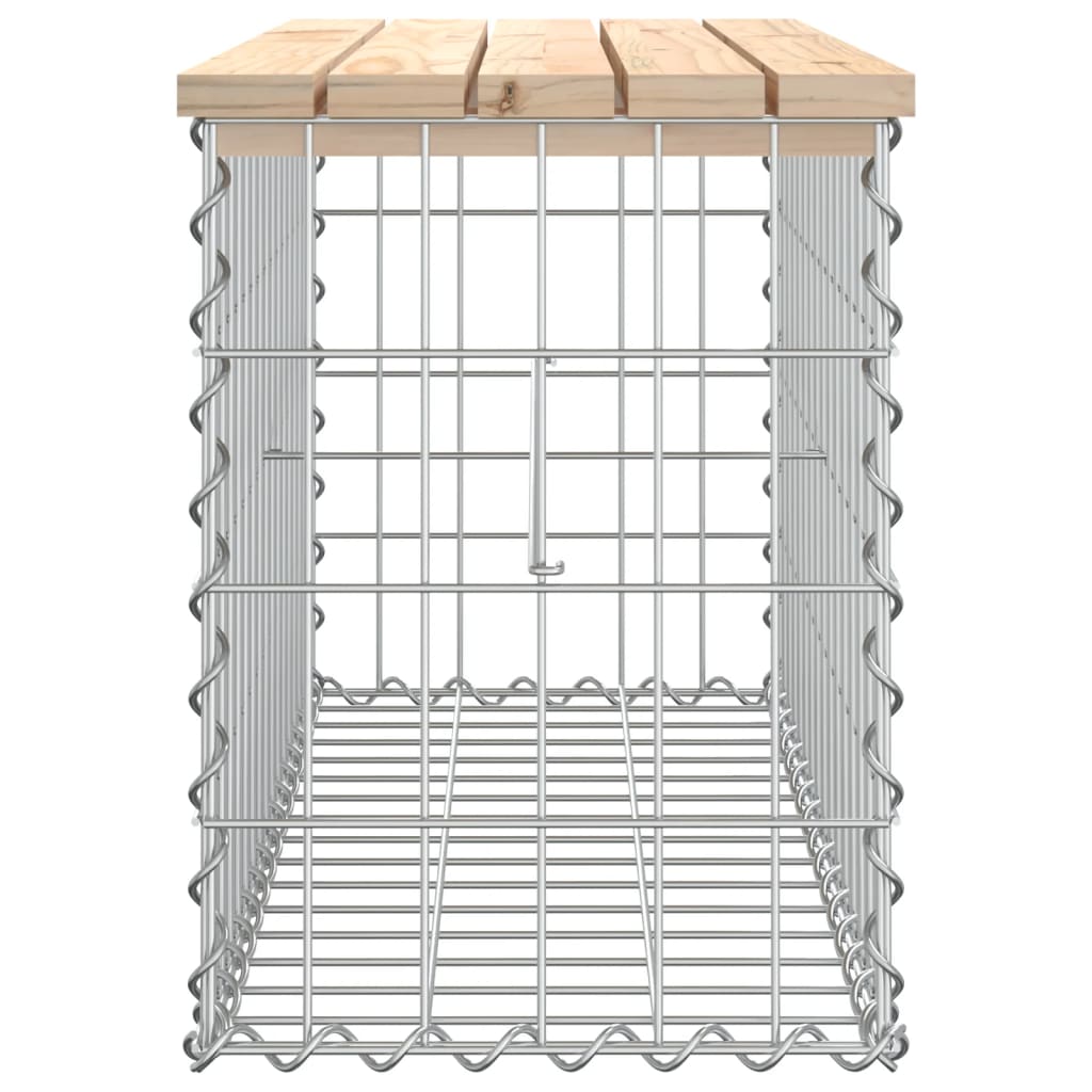 Градинска пейка дизайн габион 83x31,5x42 см борово дърво масив - VL834347 - Image 4