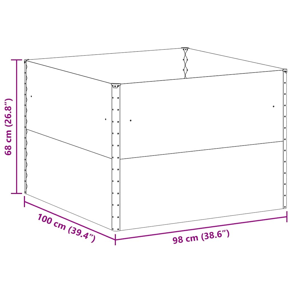 Градинска повдигната леха 98 x 100 x 68 см - VL42017366 - Thumbnail 13