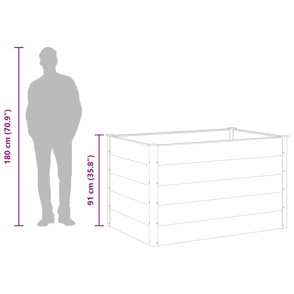 Градинска повдигната леха, WPC, 150x100x91 см, сива - VL43610 - Thumbnail 9