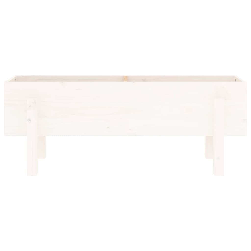 Градинско повдигнато легло, бяло, 101x30x38 см, бор масив - VL825185 - Image 6