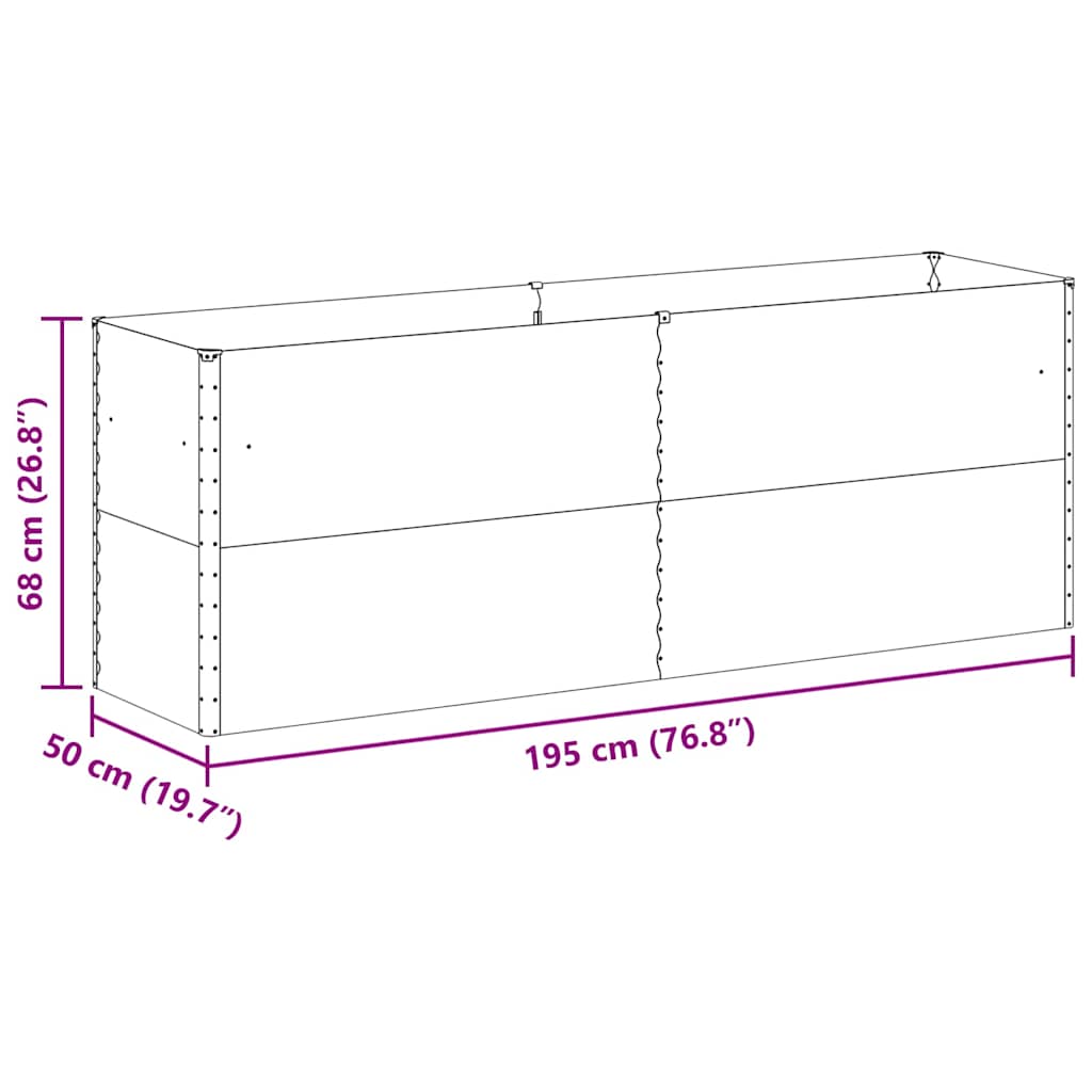 Градинска повдигната леха 195 x 50 x 68 см - VL42017353 - Thumbnail 13
