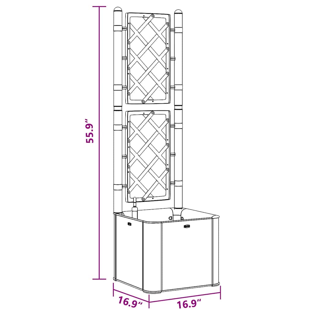 Градинска повдигната леха с решетка, самополивна, сива - VL317577 - Thumbnail 9