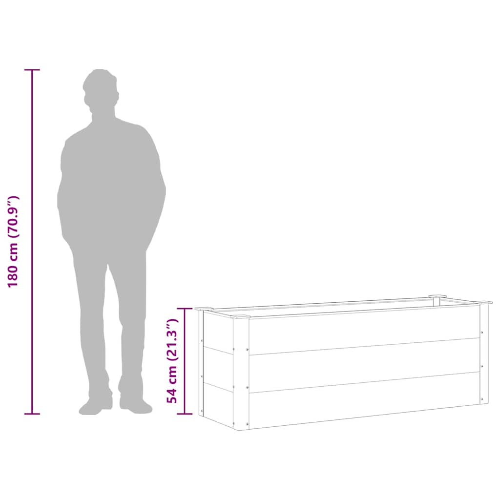 Градинска повдигната леха, WPC, 150x50x54 см, сива - VL43607 - Image 9