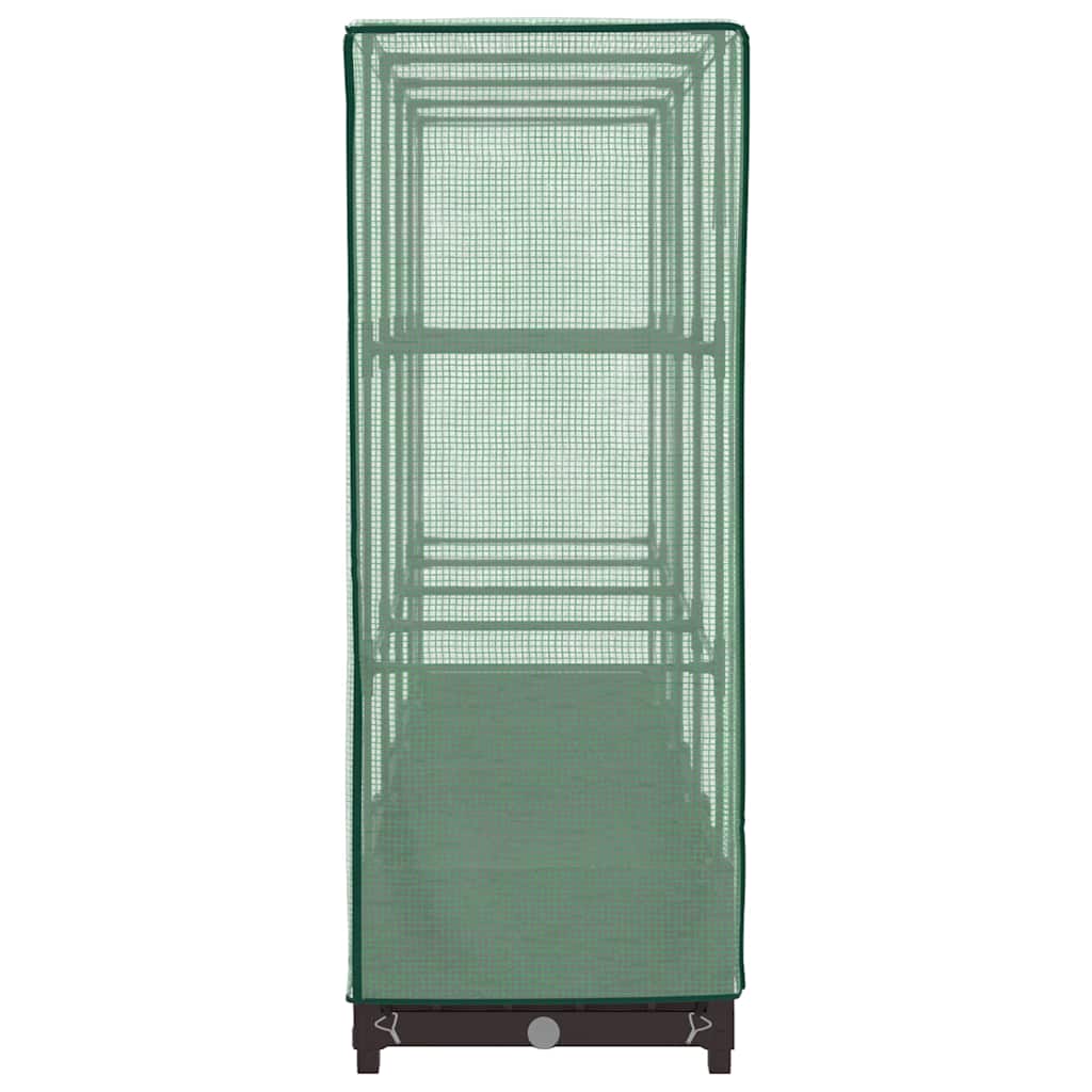 Повдигнато легло с оранжерия калъф, ратанов вид, 160x40x123 см - VL4015798 - Thumbnail 5