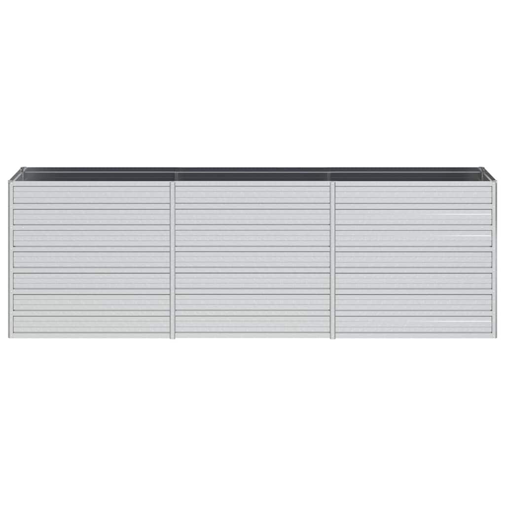 Повдигната градинска леха, 240x40x77 см, стомана, сребриста - VL316887 - Thumbnail 4