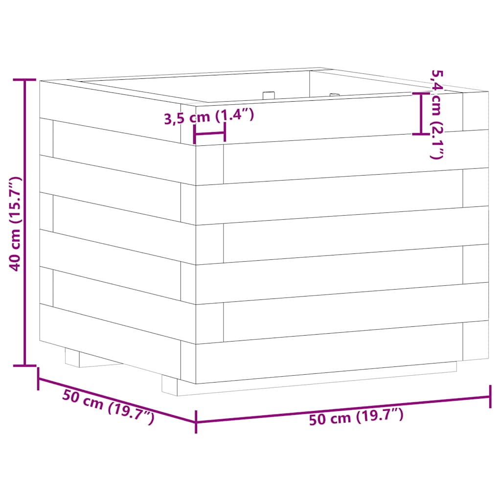 Повдигната леха, 50x50x40 см, дървена, квадратна - VL41659 - Thumbnail 10