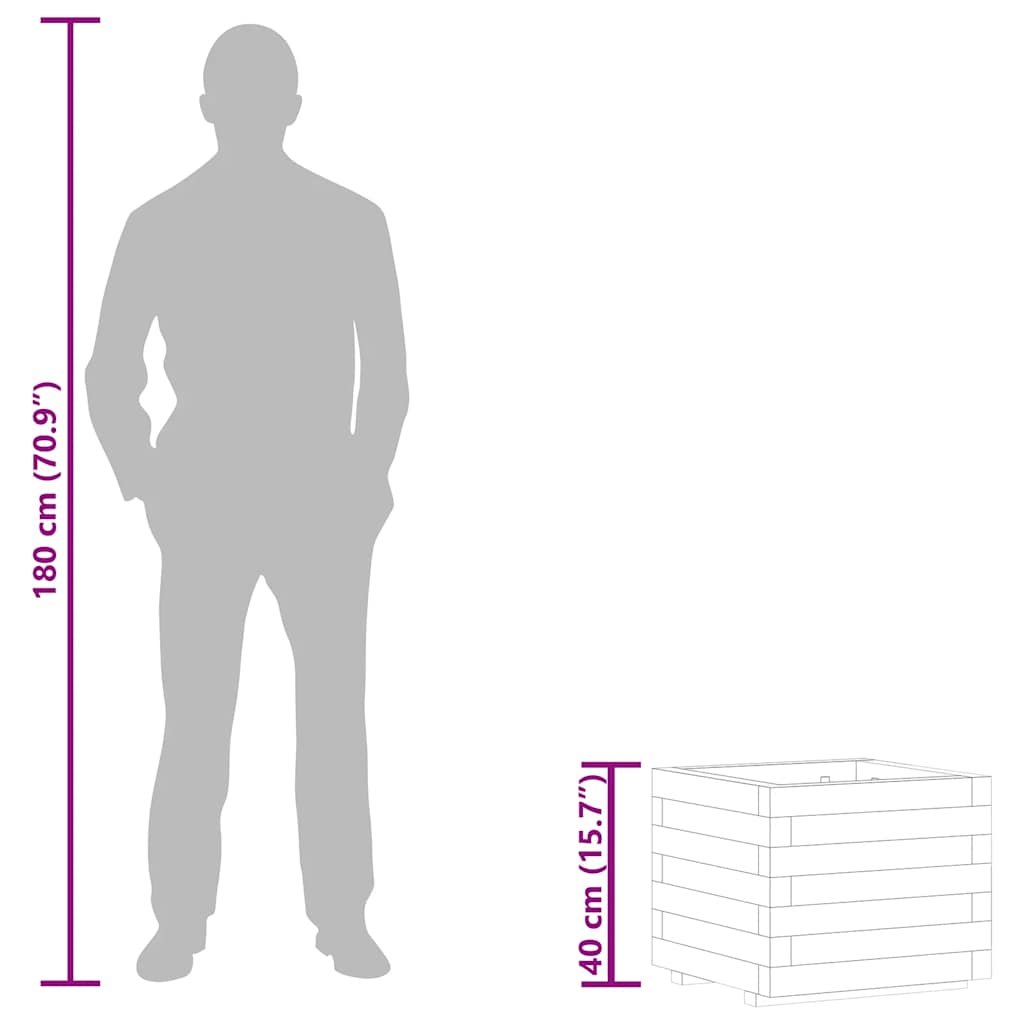 Повдигната леха, 50x50x40 см, дървена, квадратна - VL41659 - Thumbnail 11