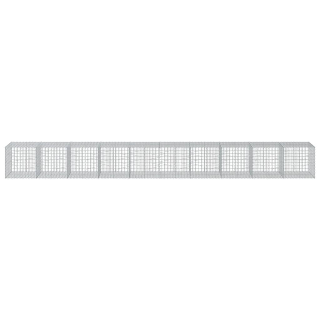 Габионна кошница с капак, 1000x100x100 см, поцинковано желязо - VL3295208 - Thumbnail 3