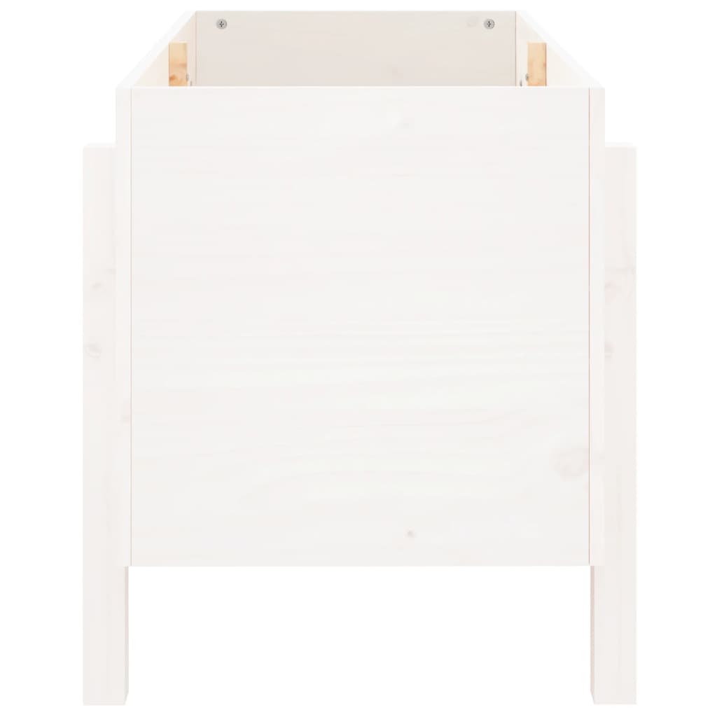 Градинско повдигнато легло, бяло, 101x50x57 см, бор масив - VL825213 - Image 4