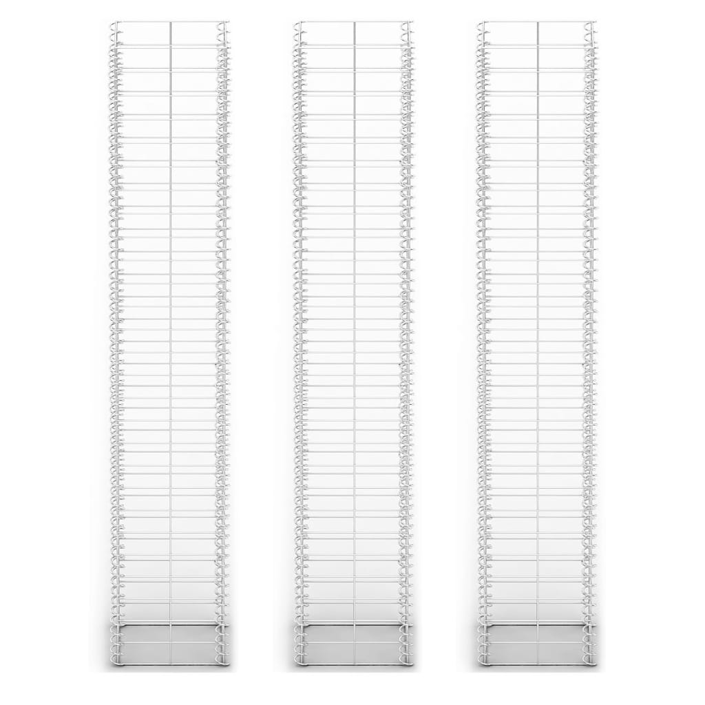 Комплект габиони, 3 бр, поцинкована тел, 25x25x150 см  - VL141046 - Thumbnail 3