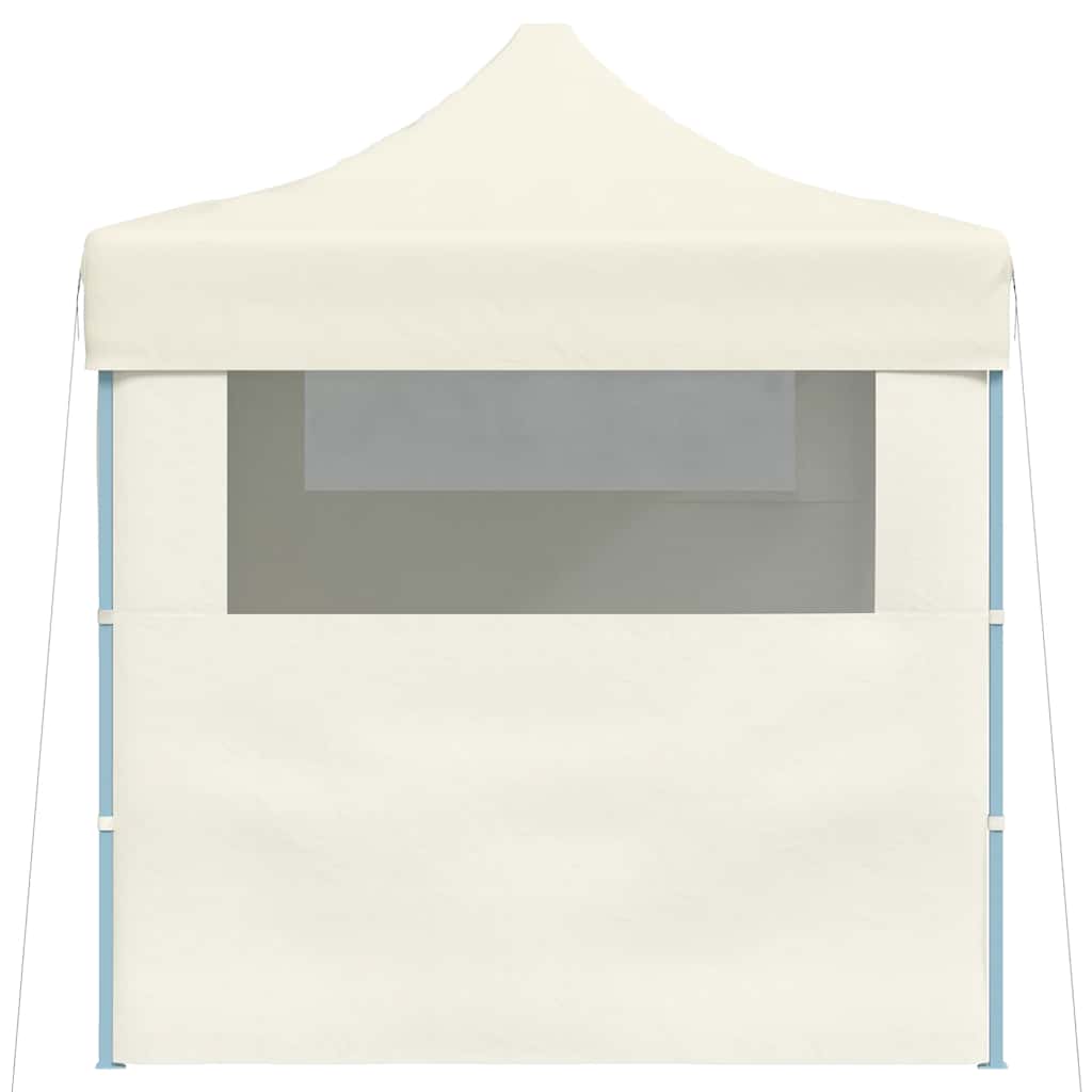 Сгъваема парти шатра с 3 странични стени 3х4 м стомана кремава - VL48893 - Thumbnail 5