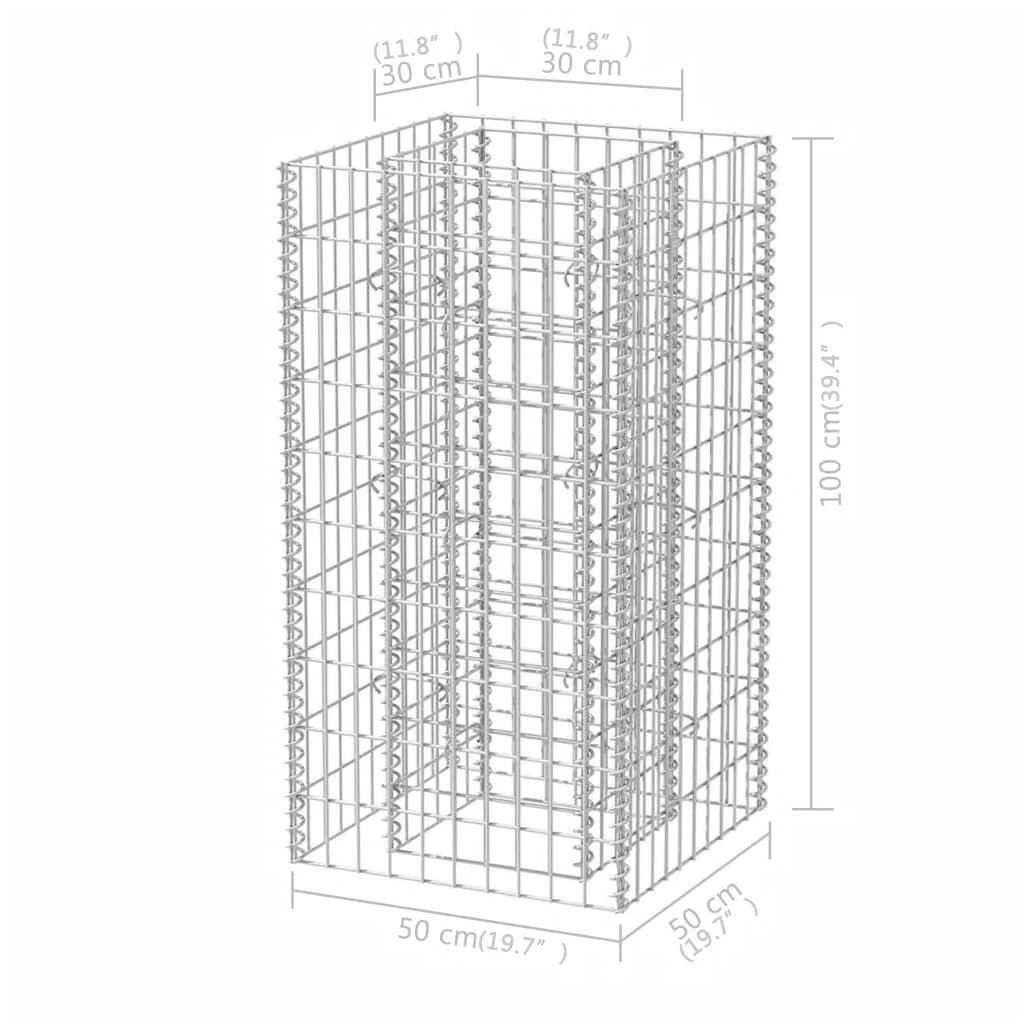 Габион повдигната леха, стомана, 50x50x100 см - VL142557 - Image 7