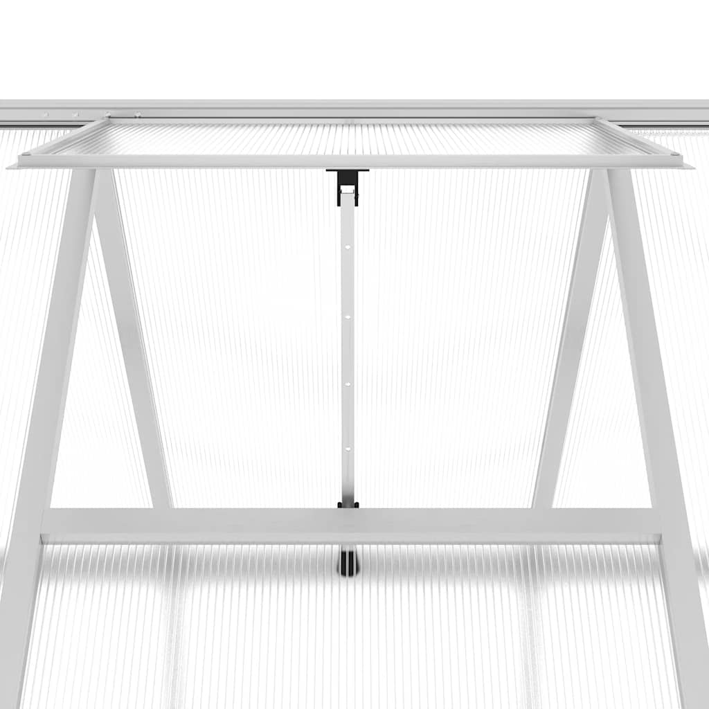 Оранжерия с основа рамка сребрист 224x169x202 см алуминий - Thumbnail 9