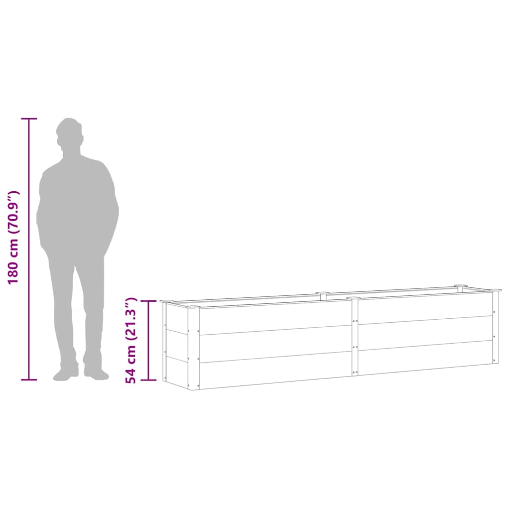 Градинска повдигната леха, 250x50x54 см, WPC, сива - VL49057 - Thumbnail 8