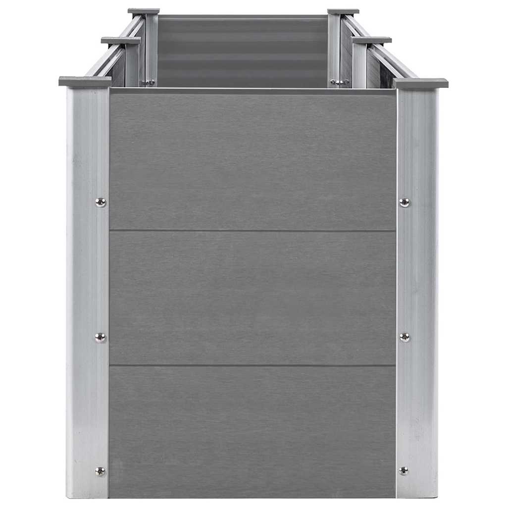 Градинска повдигната леха, 250x50x54 см, WPC, сива - VL49057 - Thumbnail 5