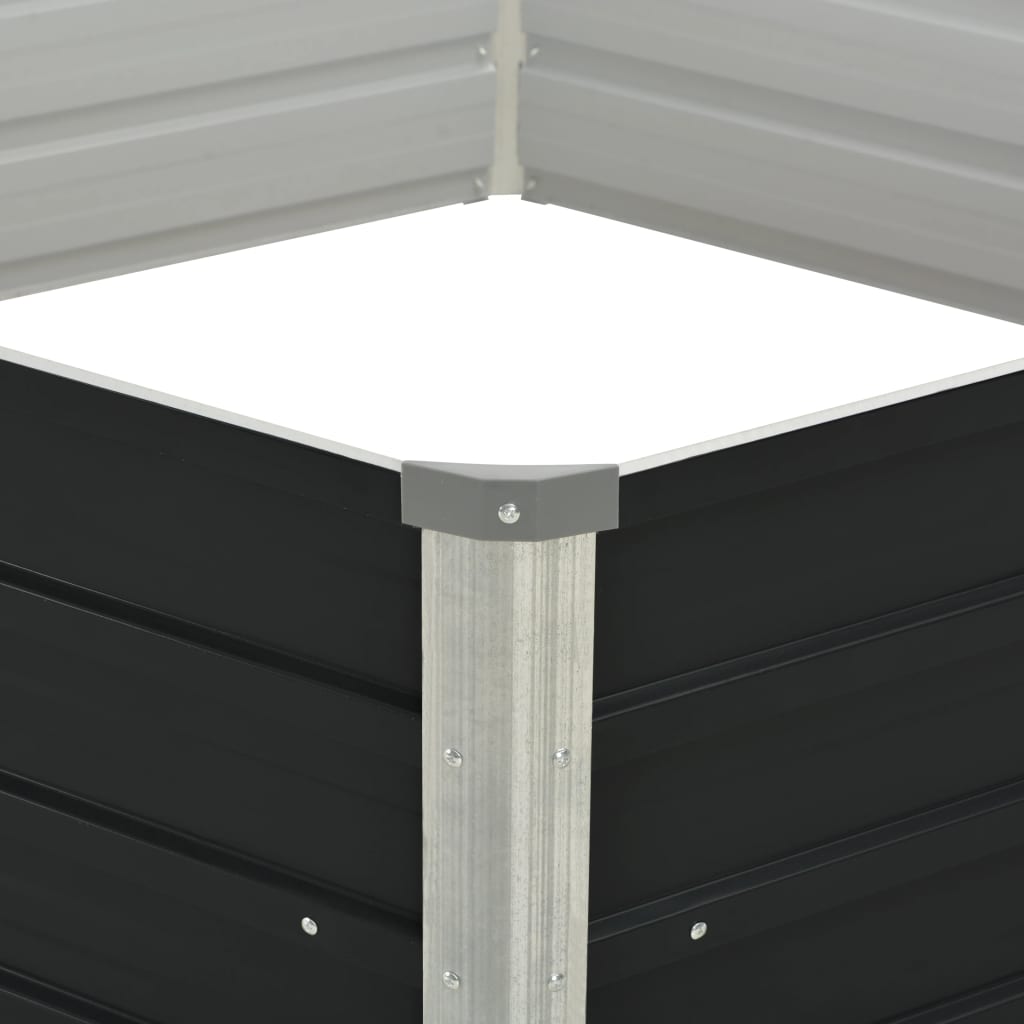 Повдигната леха, антрацит, 129x129x45 см, поцинкована стомана - VL45723 - Image 4