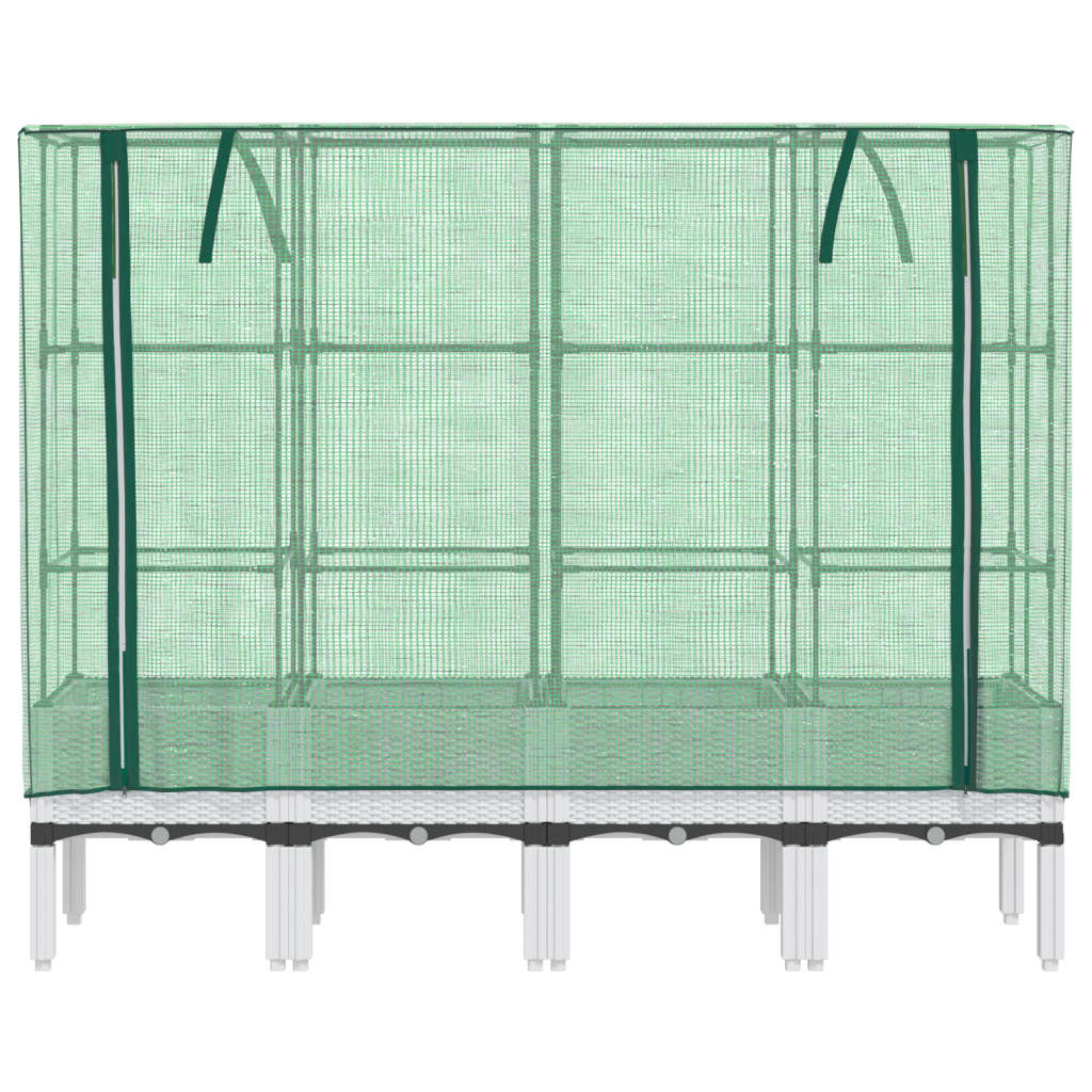 Повдигнато легло с оранжерия калъф, ратанов вид, 160x40x140 см - VL4015849 - Image 4