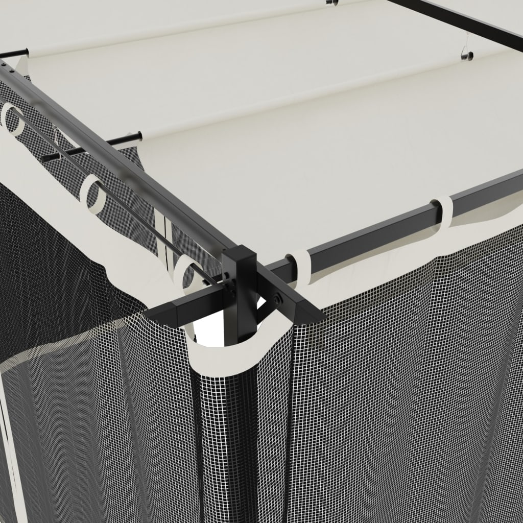 Беседка с мрежести стени, кремава, 6x3 м, стомана - VL4003914 - Thumbnail 7