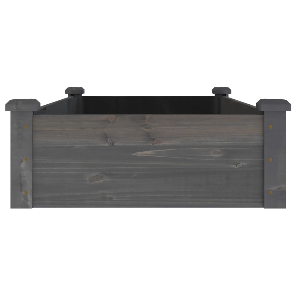 Градинска повдигната леха с вложка сива 120x60x25 см ела масив - VL364291 - Thumbnail 5