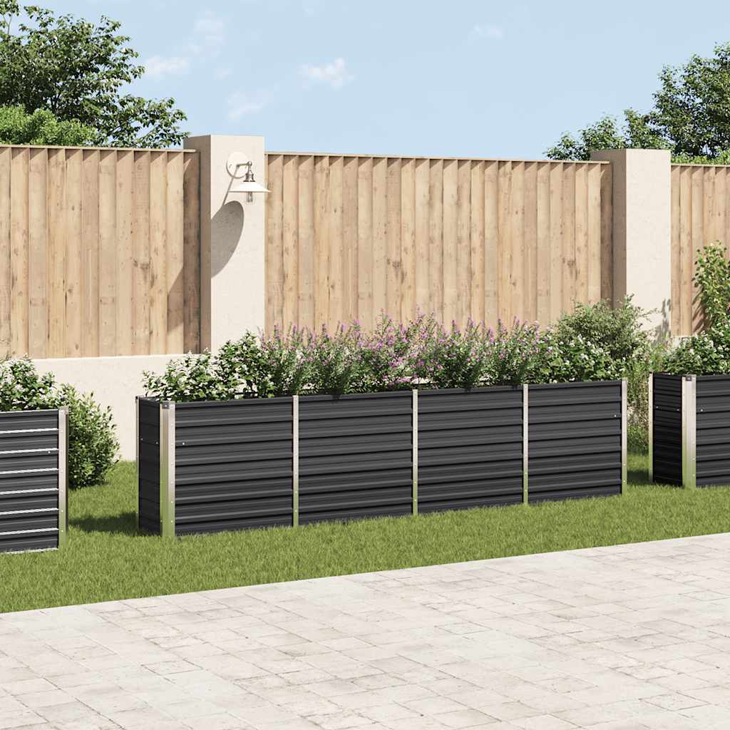 Повдигната леха, 320x40x77 см, поцинкована стомана, антрацит - VL47051