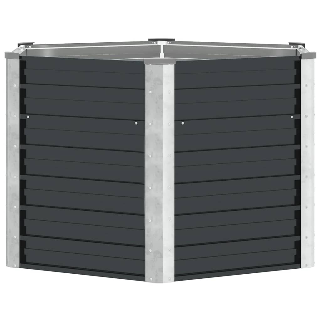 Повдигната леха антрацит 129x129x77 см поцинкована стомана - VL45734 - Thumbnail 5