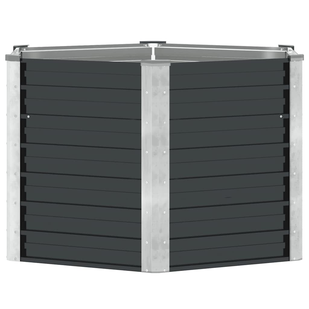 Повдигната леха антрацит 129x129x77 см поцинкована стомана - VL45734 - Thumbnail 6