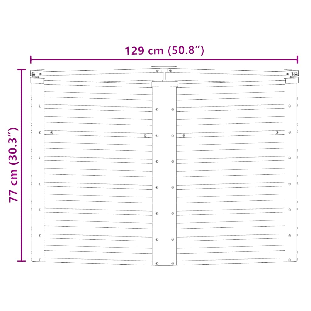 Повдигната леха антрацит 129x129x77 см поцинкована стомана - VL45734 - Thumbnail 10