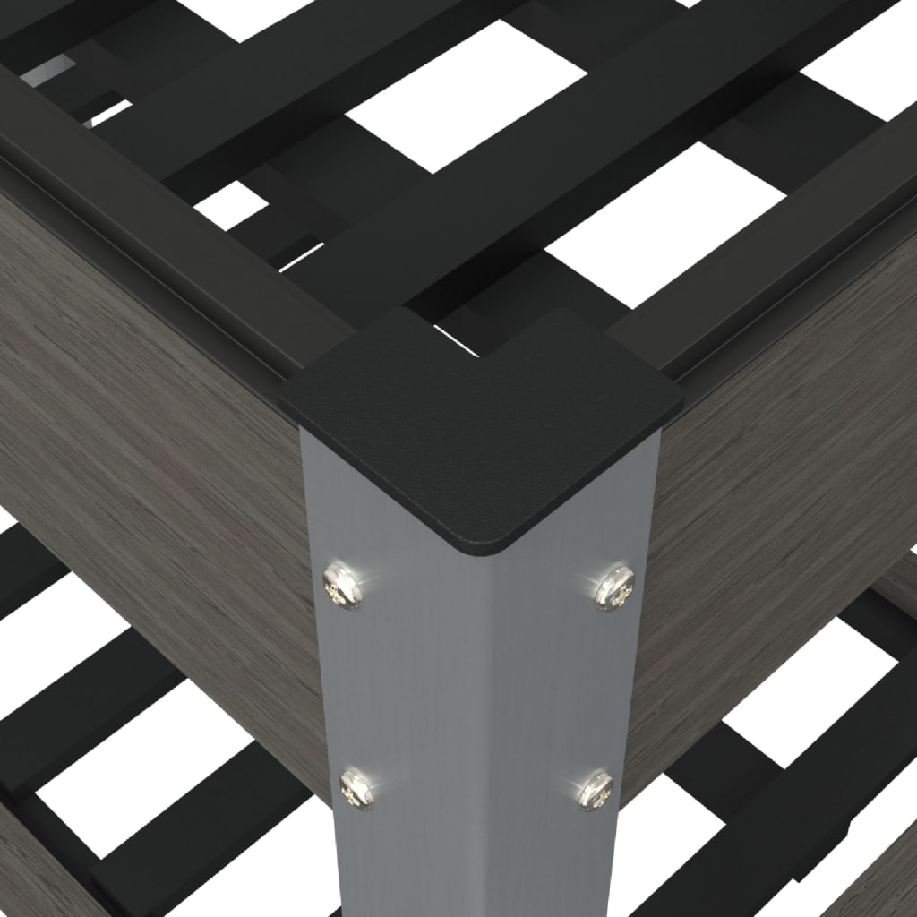 Градинска повдигната леха с рафт, сива, 100x50x75 см, WPC - VL362569 - Thumbnail 6